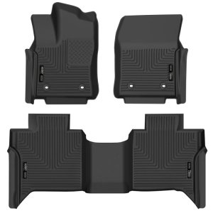 Toyota Tundra CrewMax Floor Mats - Front + Rear - Husky Liners - X-act Contour - Black - `22-`27